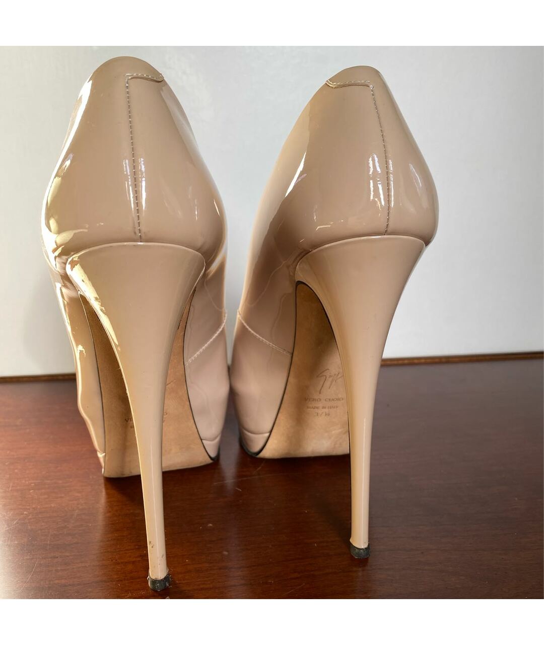 GIUSEPPE ZANOTTI DESIGN Бежевые туфли из лакированной кожи, фото 4
