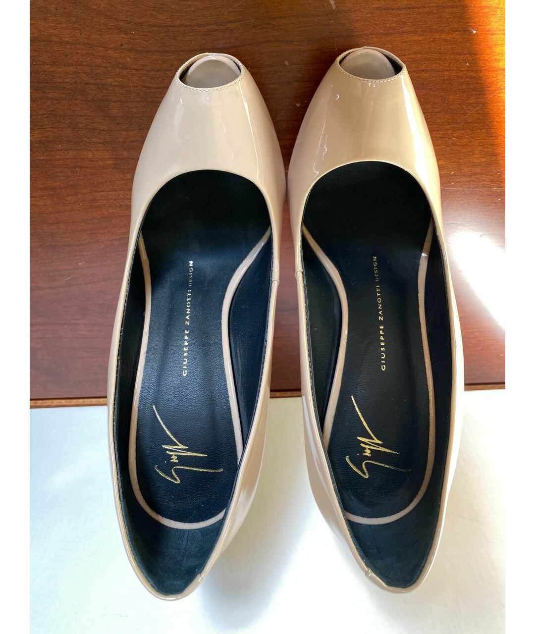 GIUSEPPE ZANOTTI DESIGN Бежевые туфли из лакированной кожи, фото 3