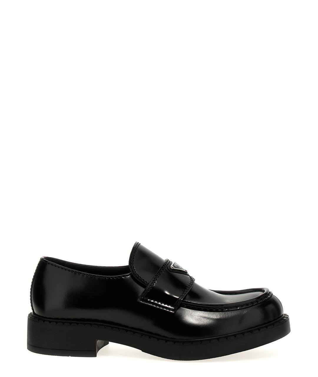 PRADA Черные кожаные лоферы, фото 1