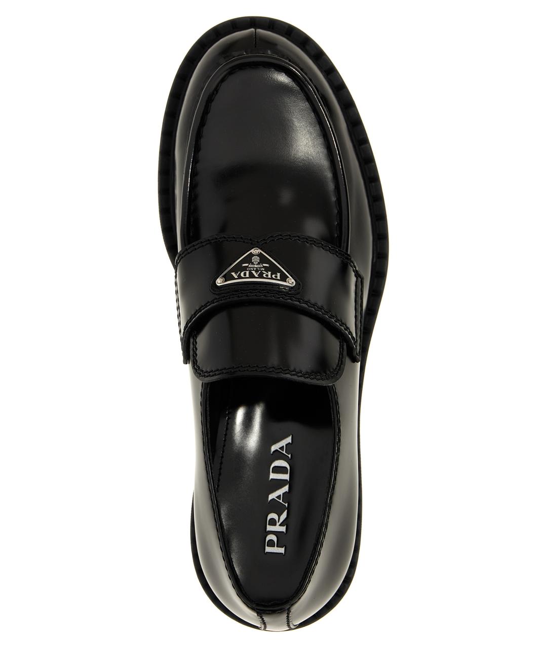 PRADA Черные кожаные лоферы, фото 4