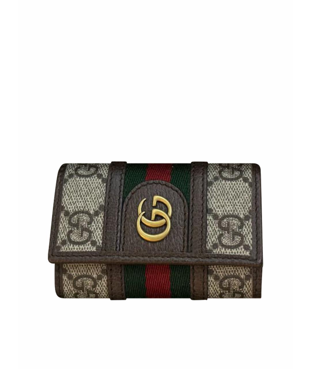 GUCCI Коричневая ключница, фото 1