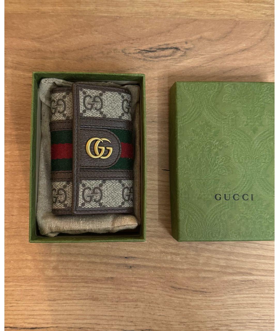 GUCCI Коричневая ключница, фото 5