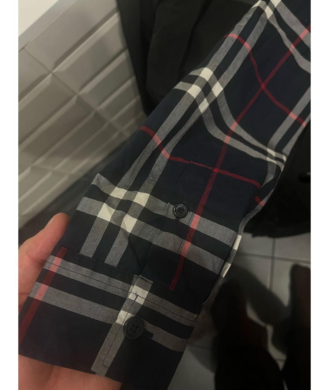 BURBERRY Синяя хлопковая кэжуал рубашка, фото 3