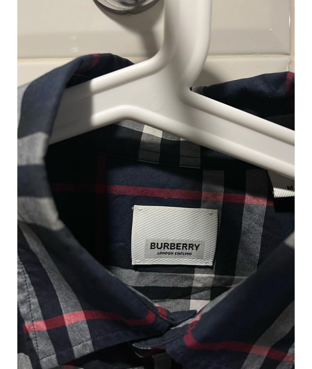 BURBERRY Синяя хлопковая кэжуал рубашка, фото 5