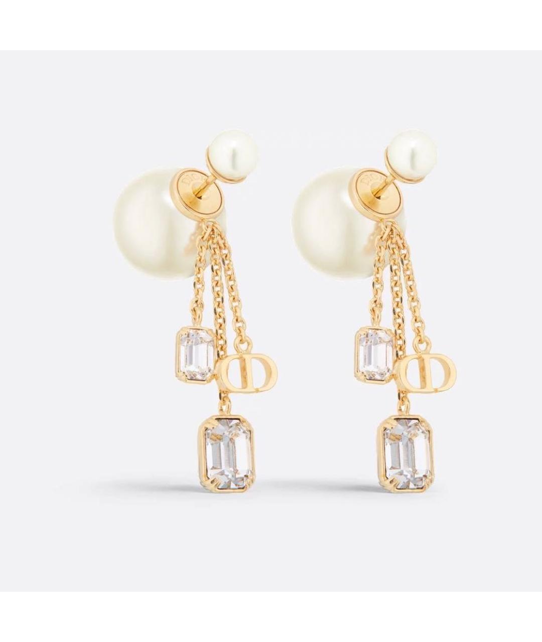 CHRISTIAN DIOR Золотые металлические серьги, фото 7