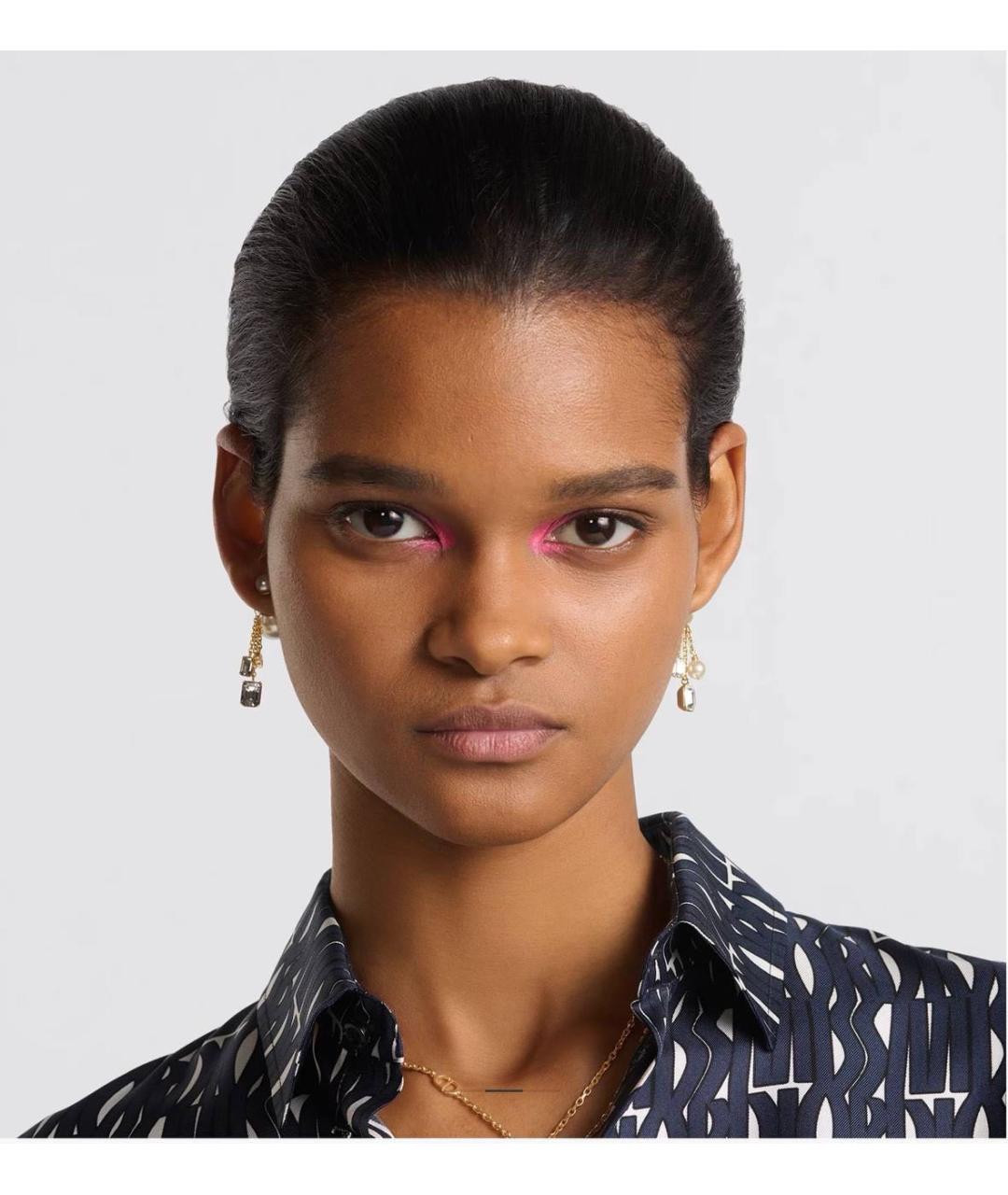 CHRISTIAN DIOR Золотые металлические серьги, фото 4