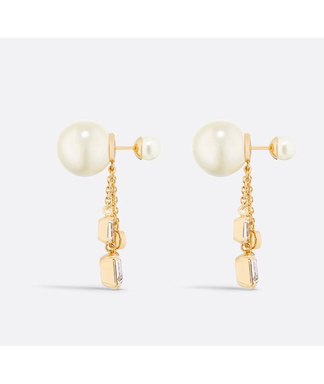 CHRISTIAN DIOR Золотые металлические серьги, фото 2