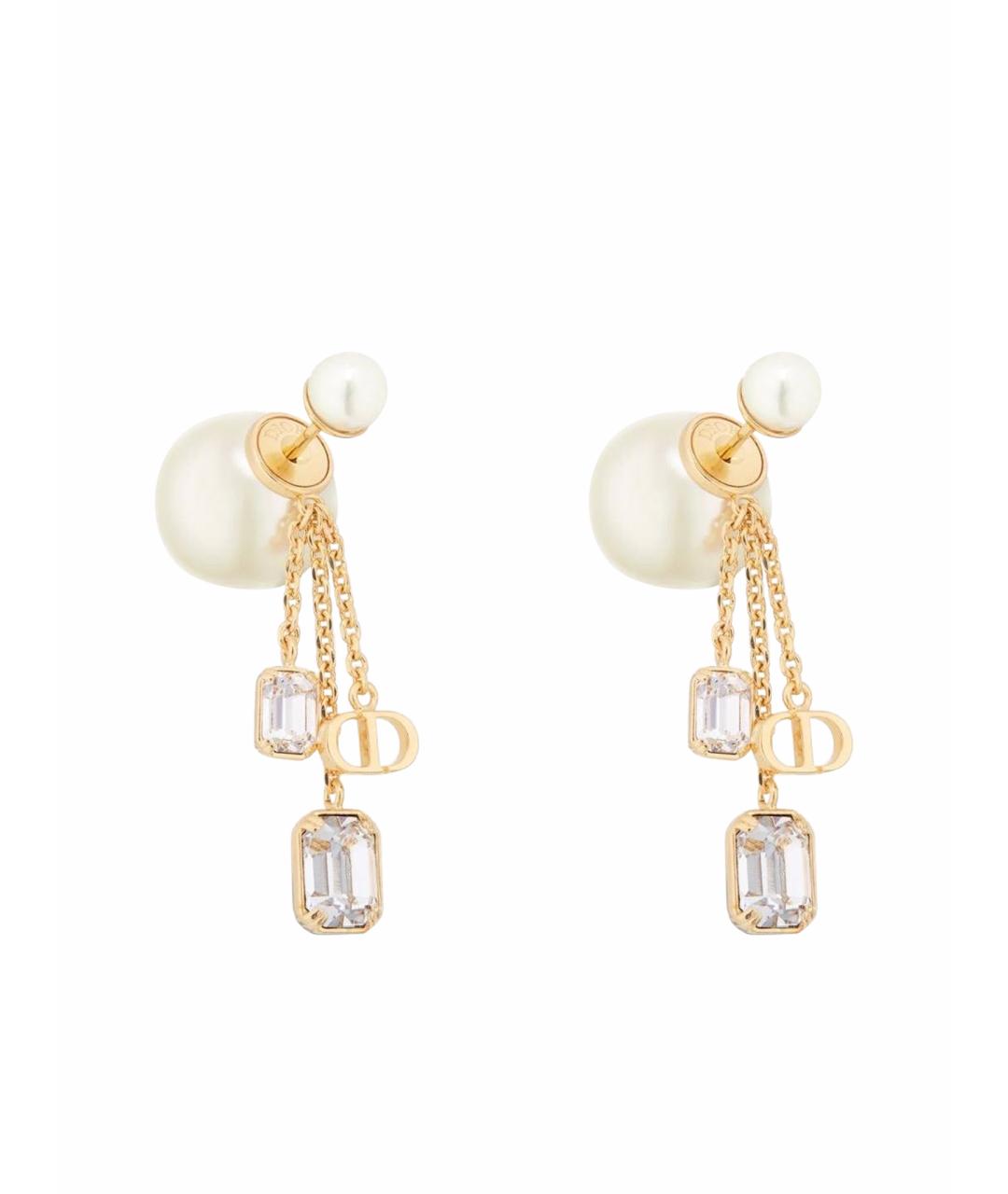 CHRISTIAN DIOR Золотые металлические серьги, фото 1