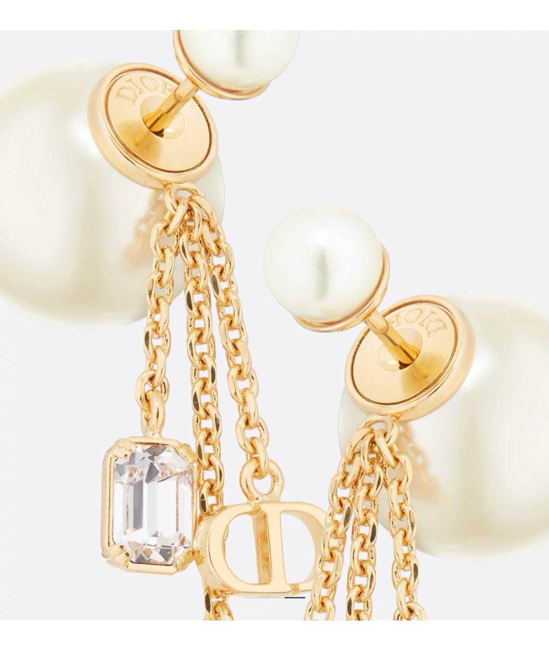 CHRISTIAN DIOR Золотые металлические серьги, фото 3