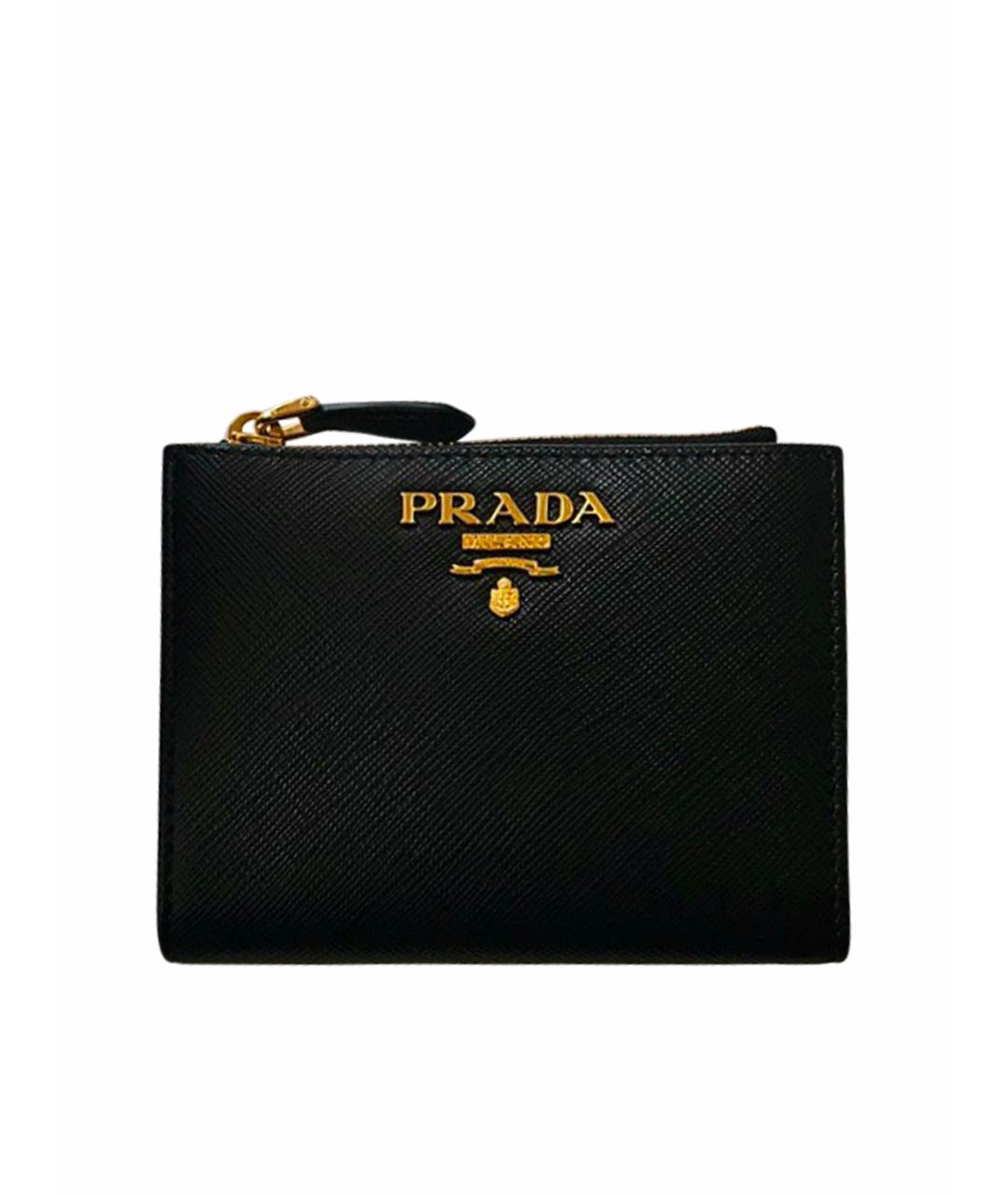 PRADA Черный кожаный кошелек, фото 1