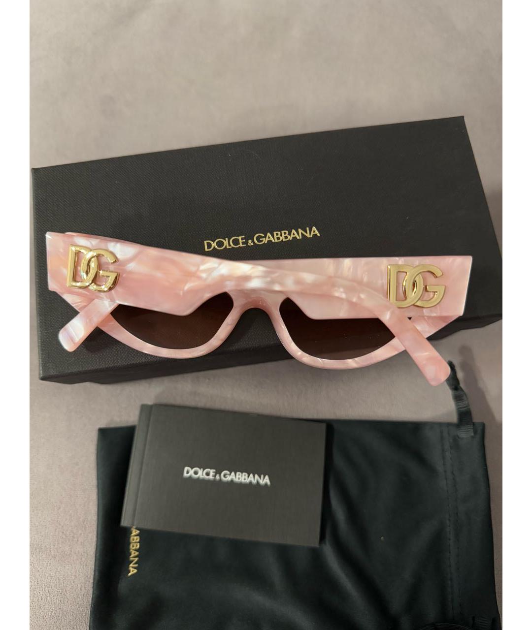 DOLCE&GABBANA Розовые пластиковые солнцезащитные очки, фото 2