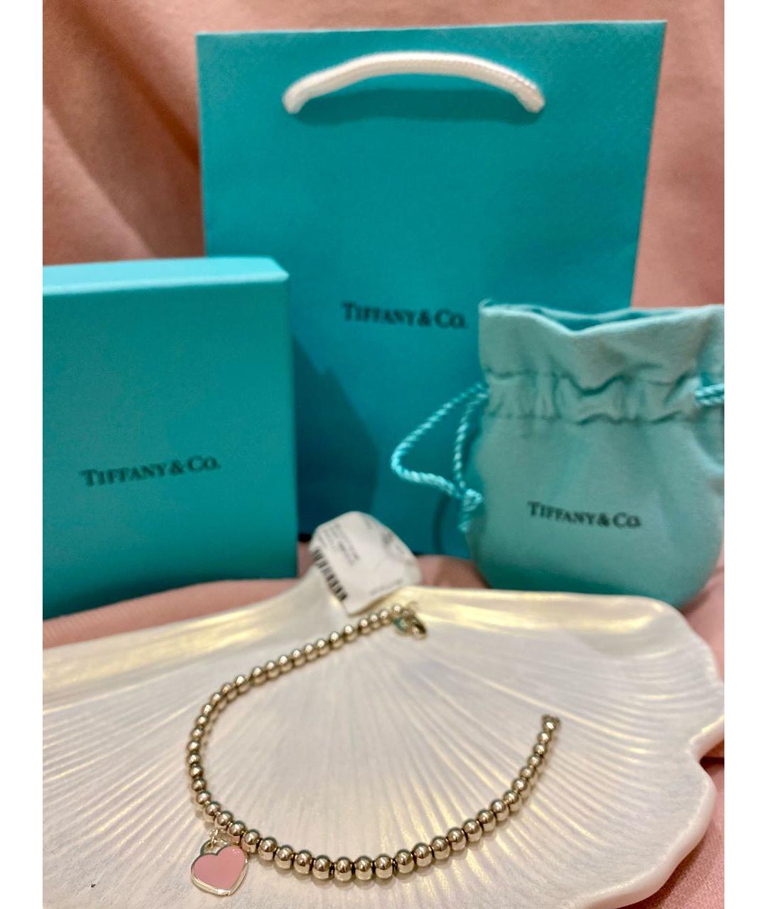 TIFFANY&CO Розовый серебряный браслет, фото 5