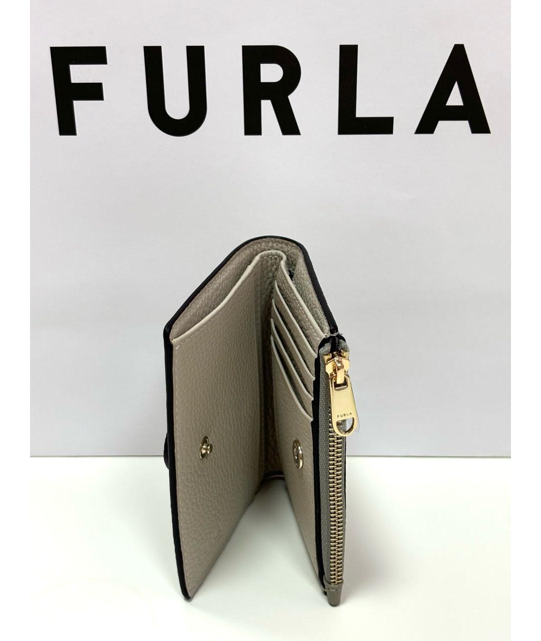 FURLA Серый кожаный кошелек, фото 6