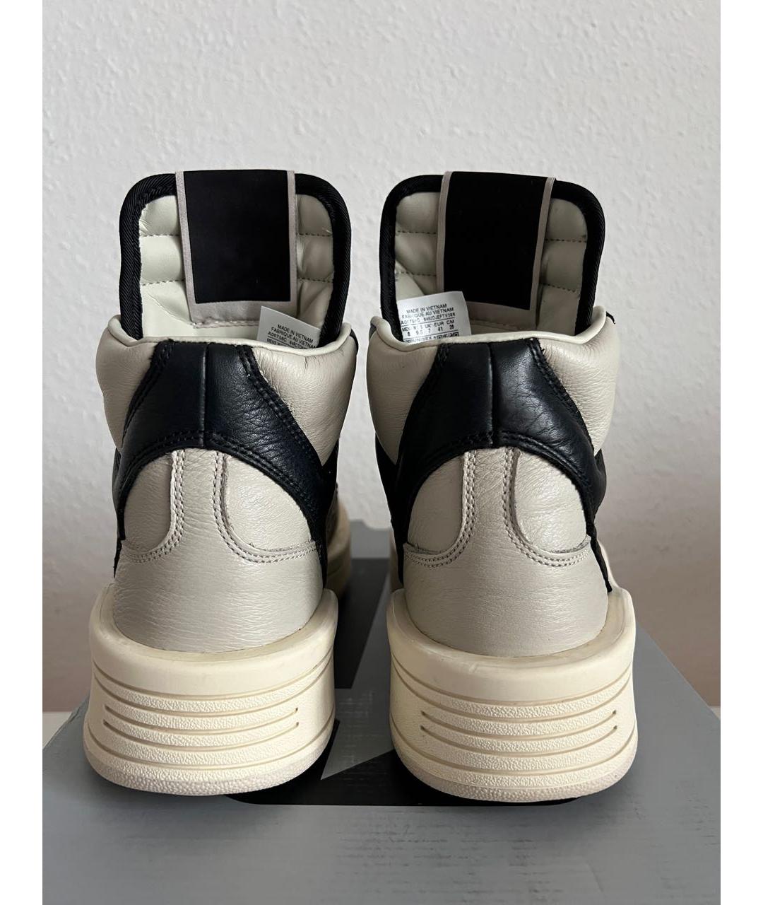 RICK OWENS DRKSHDW Серые кожаные высокие кроссовки / кеды, фото 4