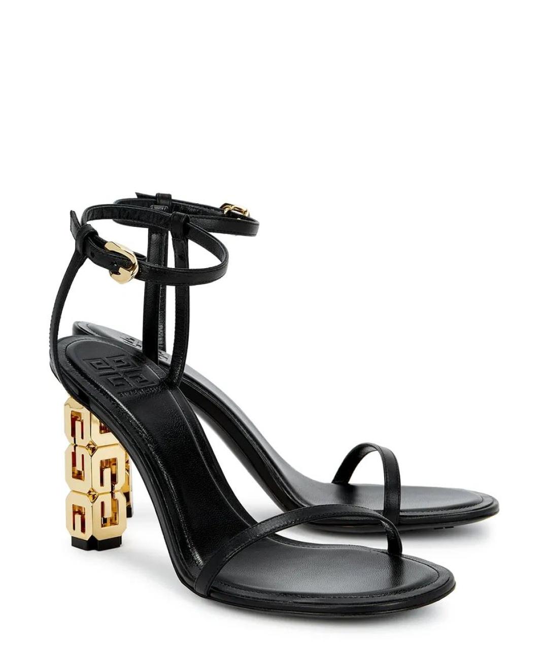 GIVENCHY Черные кожаные босоножки, фото 2