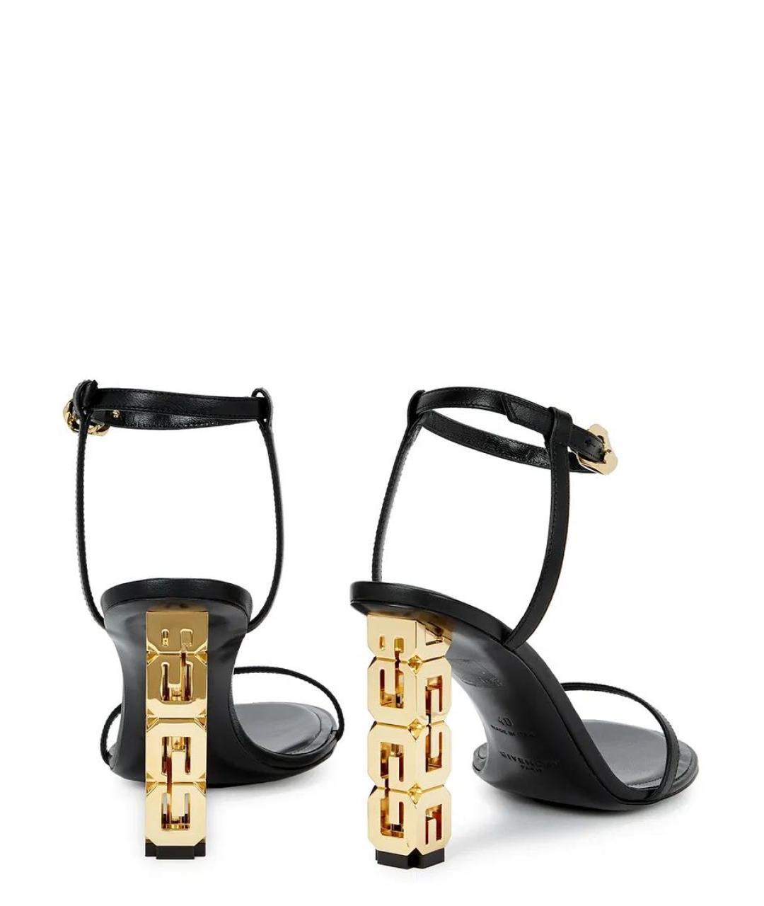 GIVENCHY Черные кожаные босоножки, фото 5