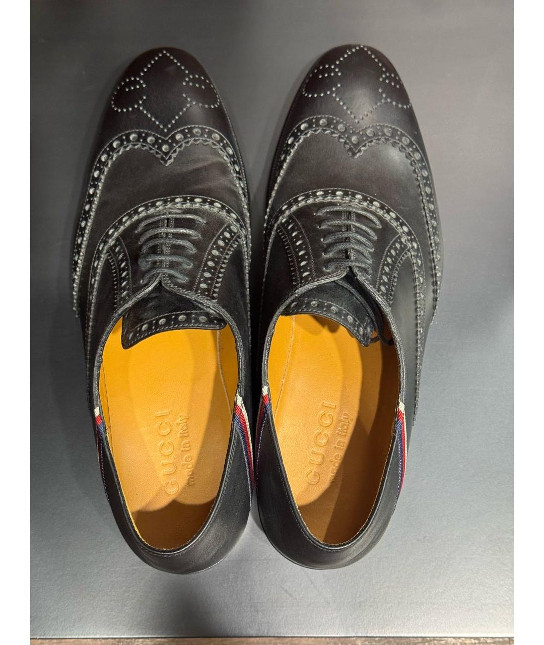 GUCCI Черные кожаные туфли, фото 3