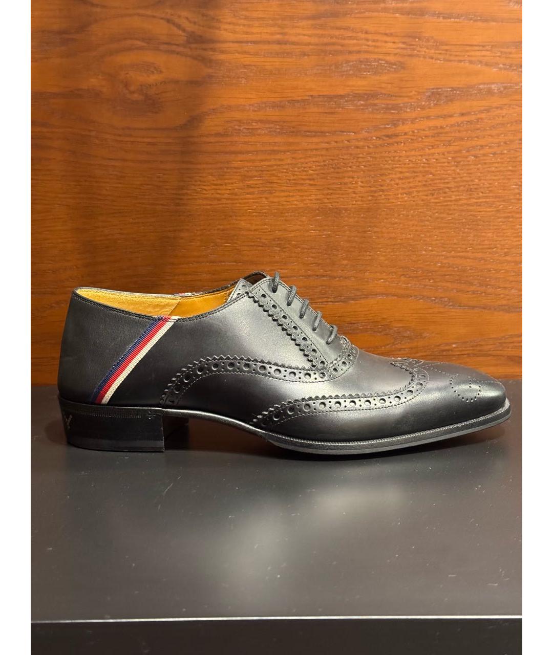 GUCCI Черные кожаные туфли, фото 5