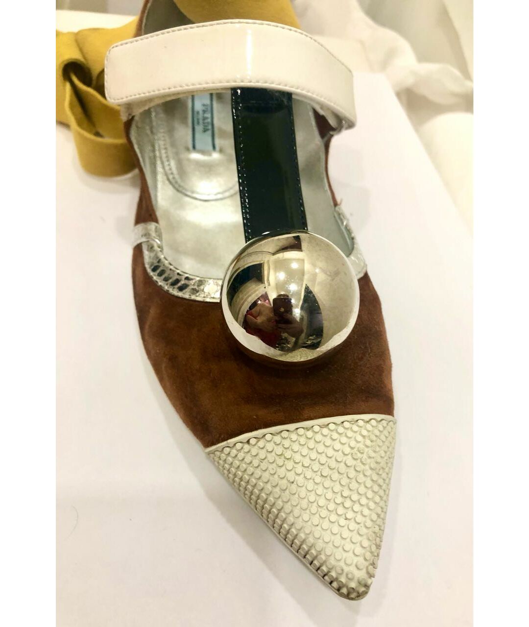 PRADA Коричневые замшевые балетки, фото 2