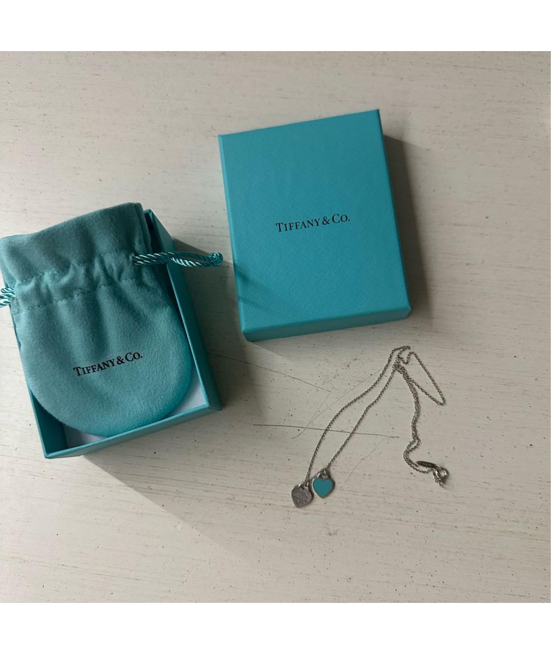 TIFFANY&CO Бирюзовая серебряная подвеска, фото 3