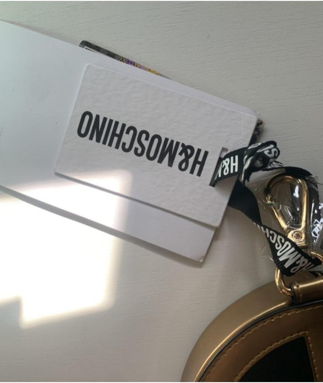 MOSCHINO Золотая поясная сумка из искусственной кожи, фото 5