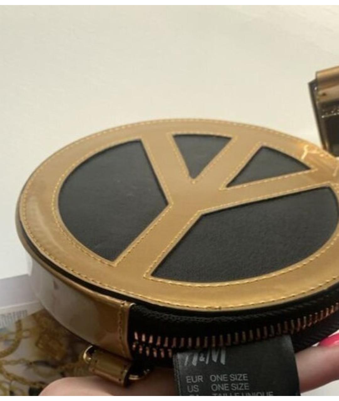 MOSCHINO Золотая поясная сумка из искусственной кожи, фото 2