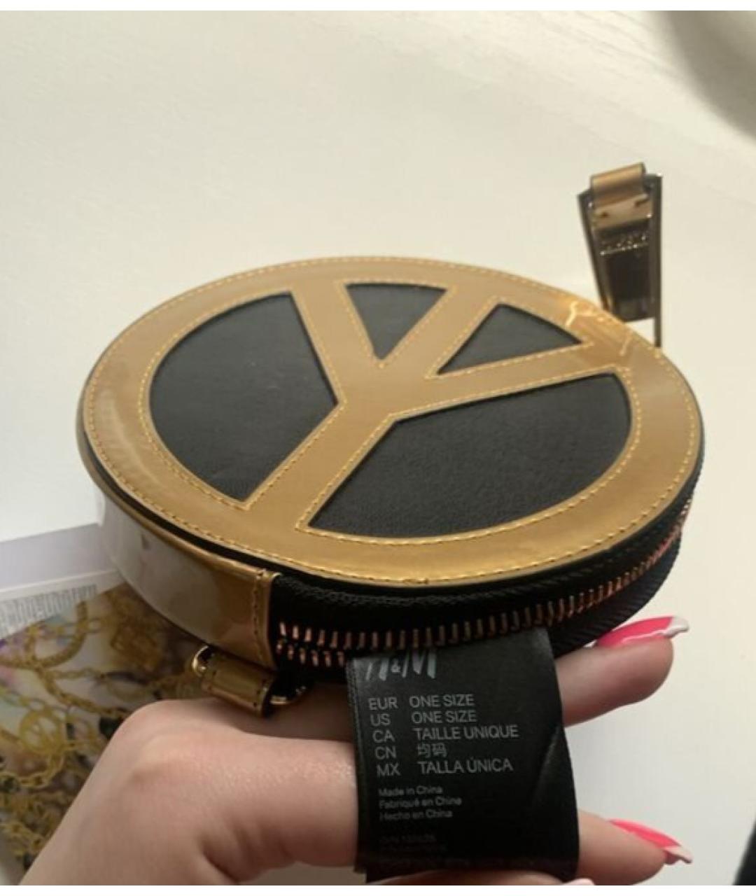 MOSCHINO Золотая поясная сумка из искусственной кожи, фото 4