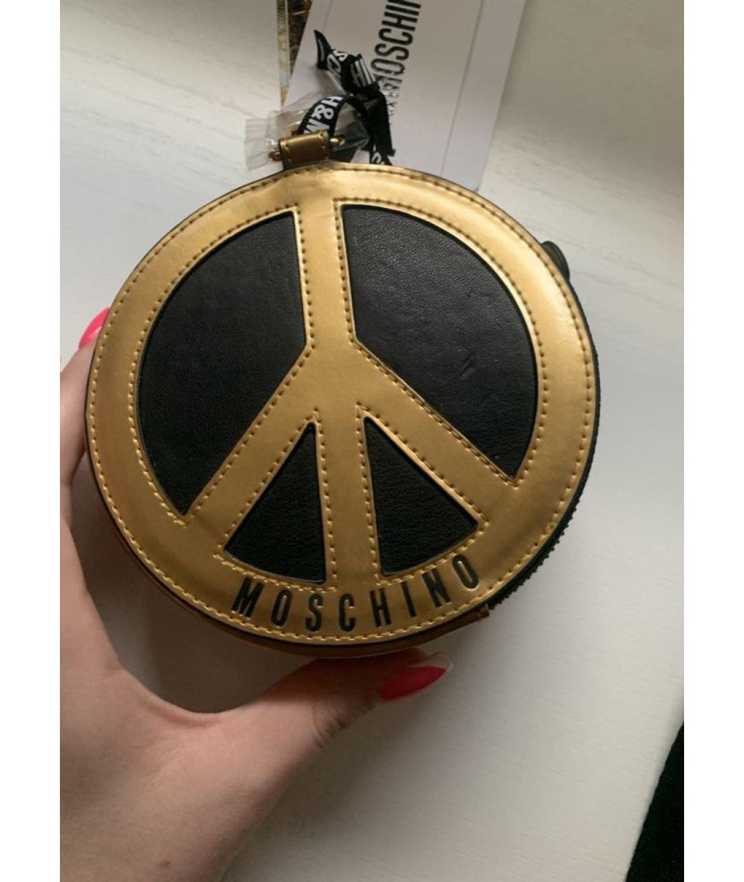 MOSCHINO Золотая поясная сумка из искусственной кожи, фото 3