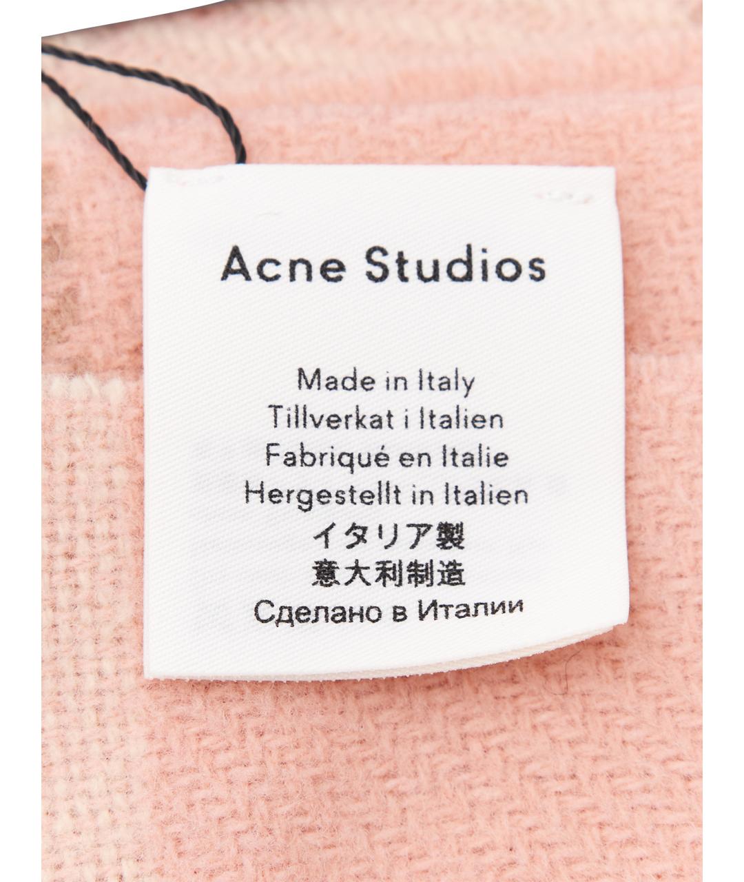 ACNE STUDIOS Розовый шерстяной шарф, фото 3