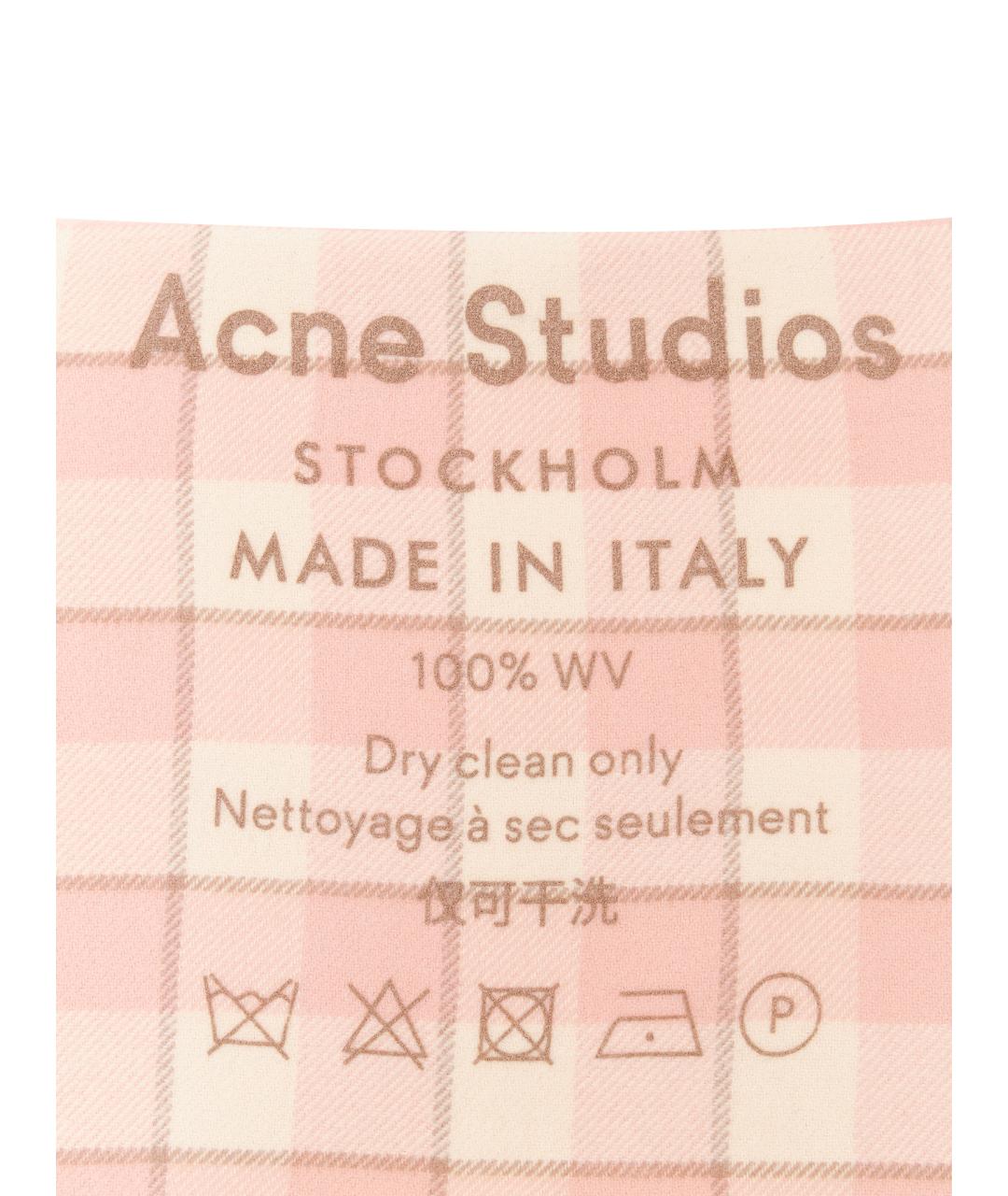 ACNE STUDIOS Розовый шерстяной шарф, фото 2