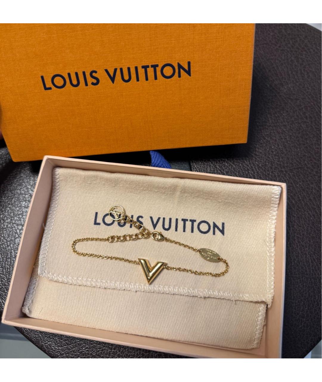 LOUIS VUITTON Золотой латунный браслет, фото 2