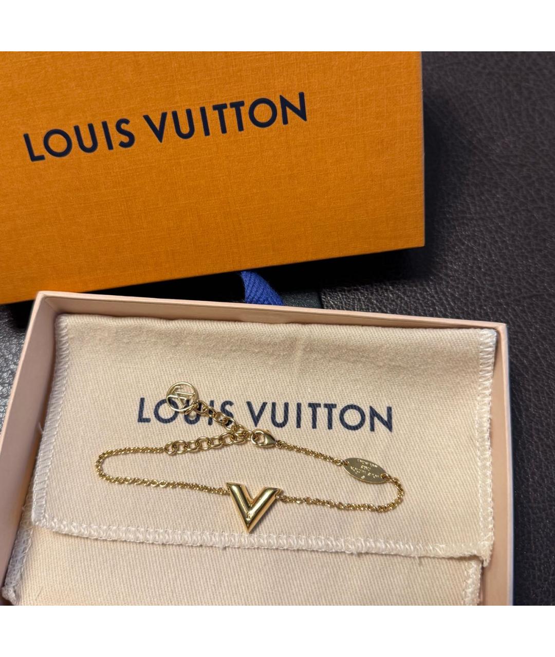 LOUIS VUITTON Золотой латунный браслет, фото 4