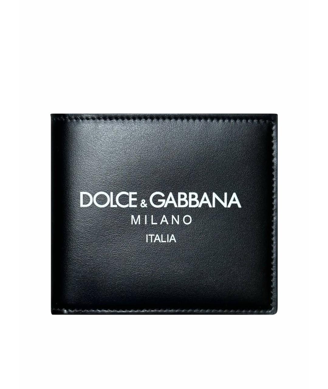 DOLCE&GABBANA Черный кожаный кошелек, фото 1