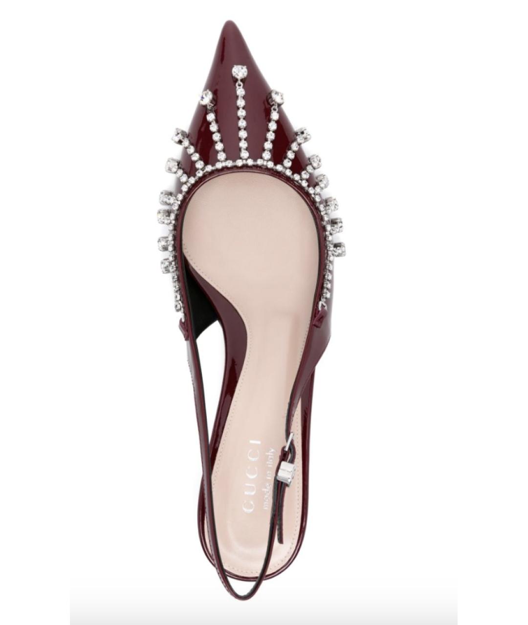 GUCCI Бордовые туфли из лакированной кожи, фото 3