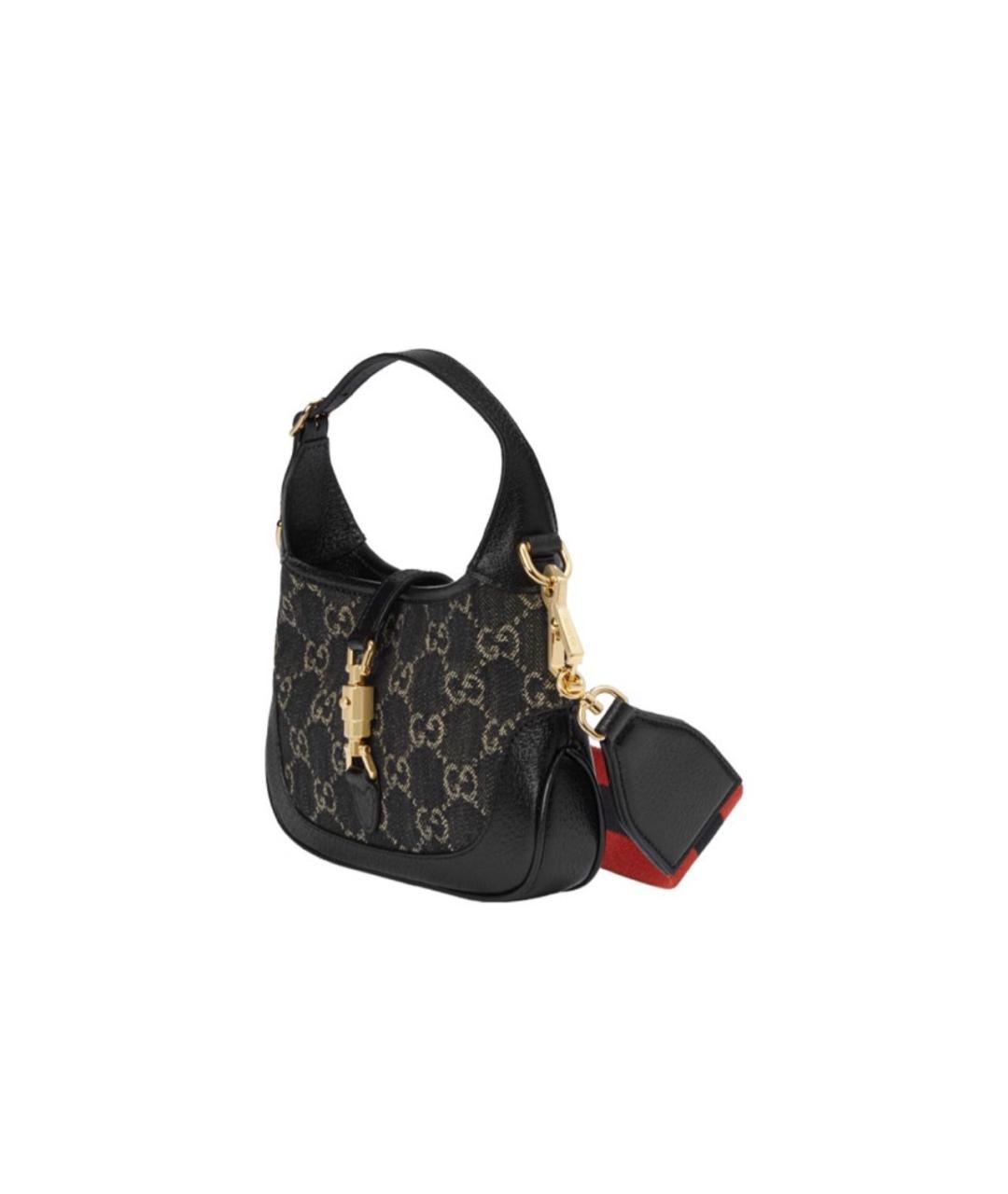 GUCCI Черная деним сумка с короткими ручками, фото 2