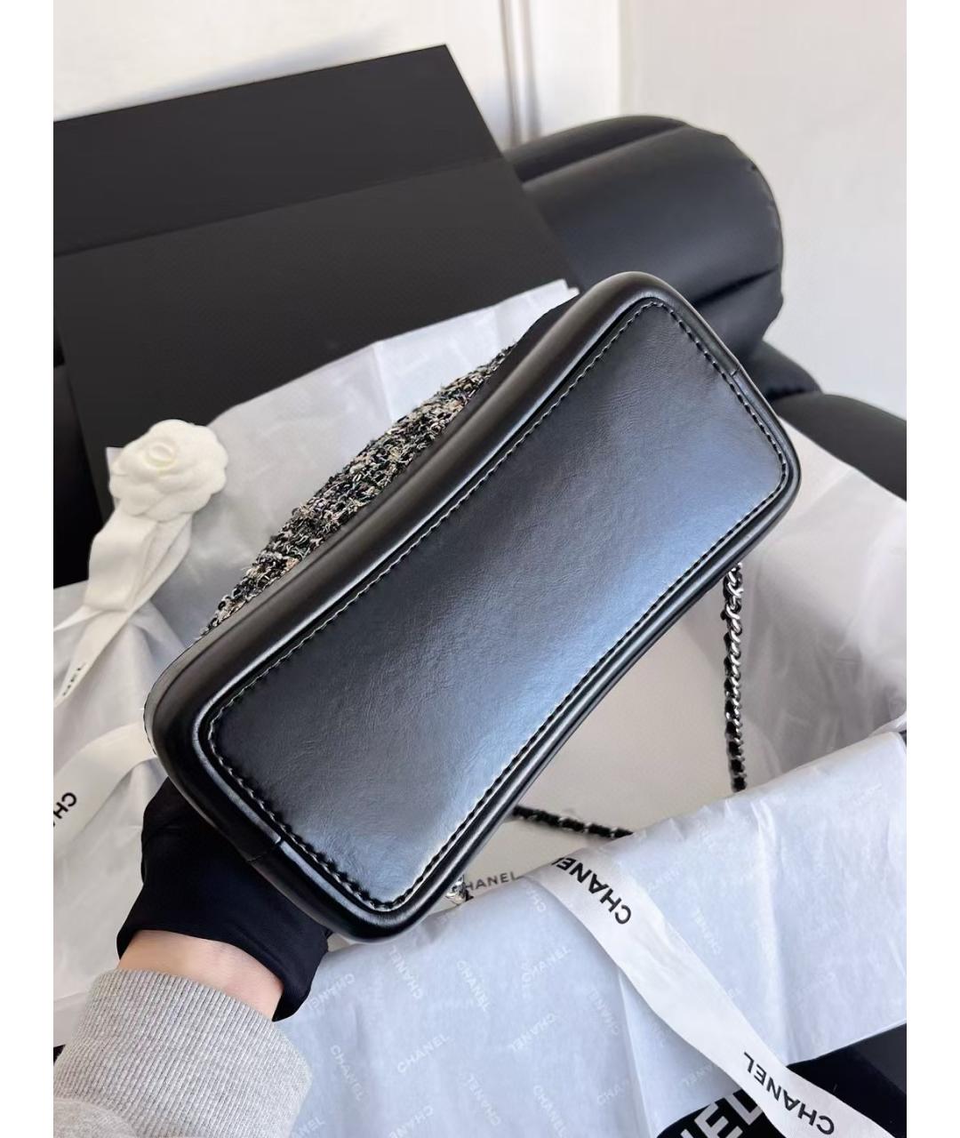 CHANEL Черный твидовый рюкзак, фото 6