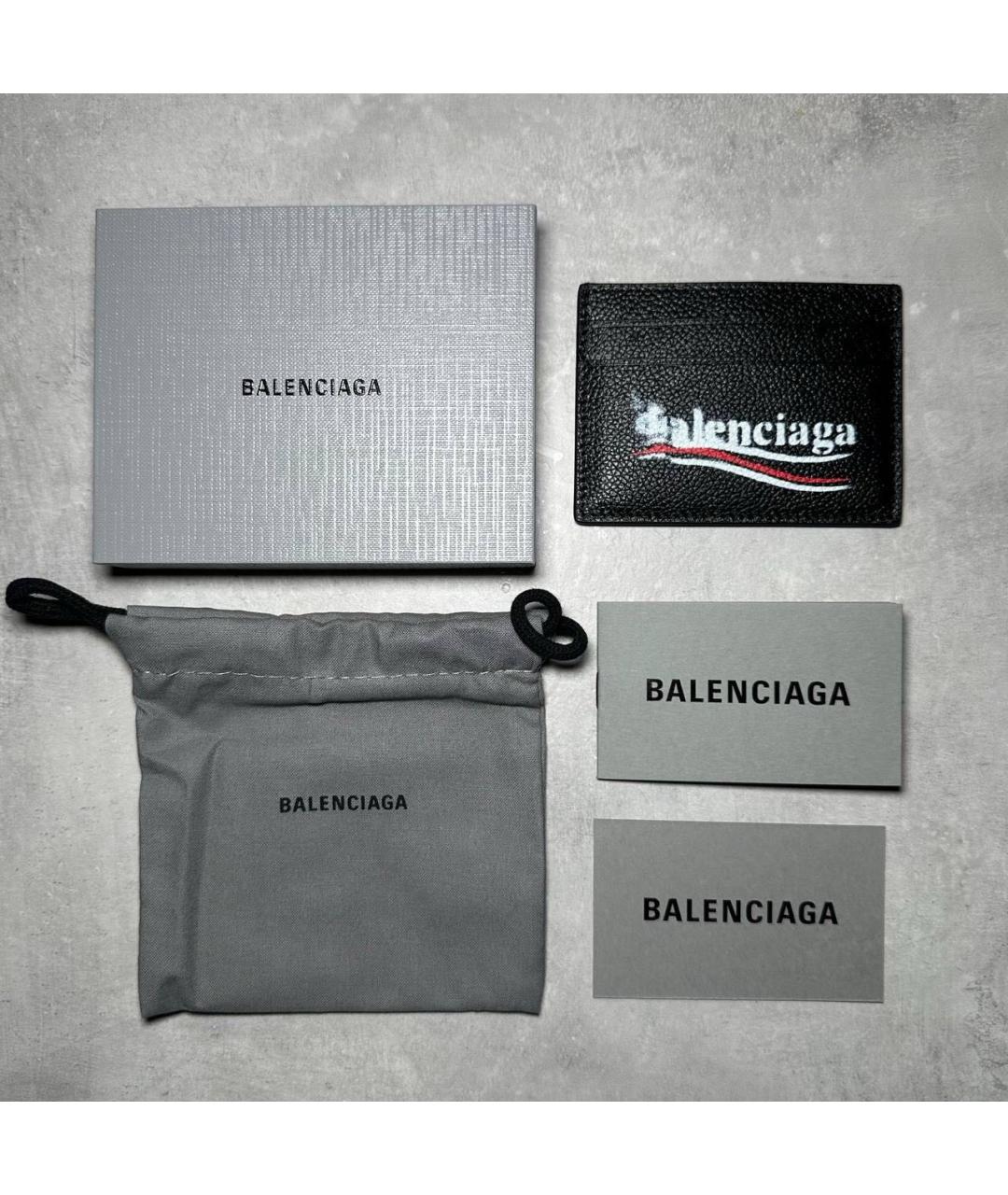 BALENCIAGA Черный кожаный кардхолдер, фото 5