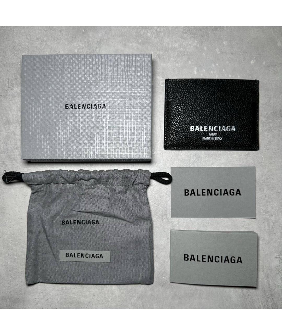 BALENCIAGA Черный кожаный кардхолдер, фото 5