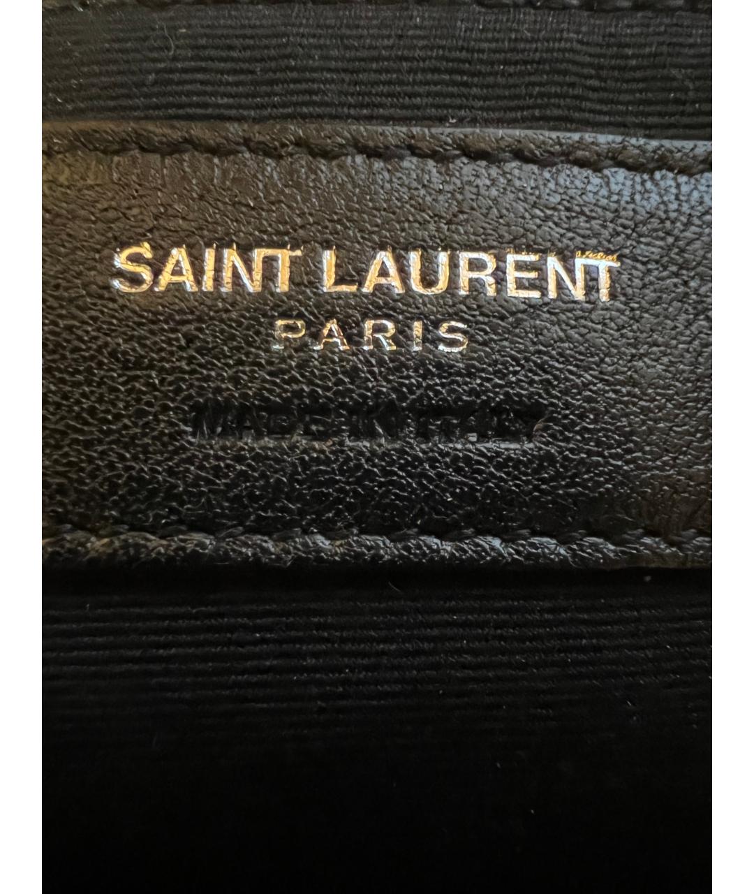 SAINT LAURENT Серая тканевая сумка с короткими ручками, фото 4