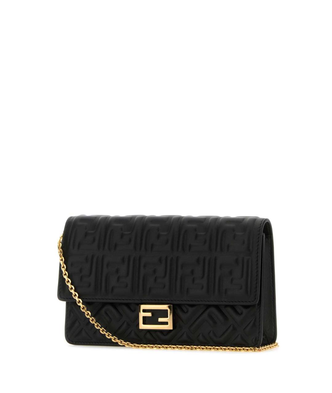FENDI Черная кожаная сумка через плечо, фото 2