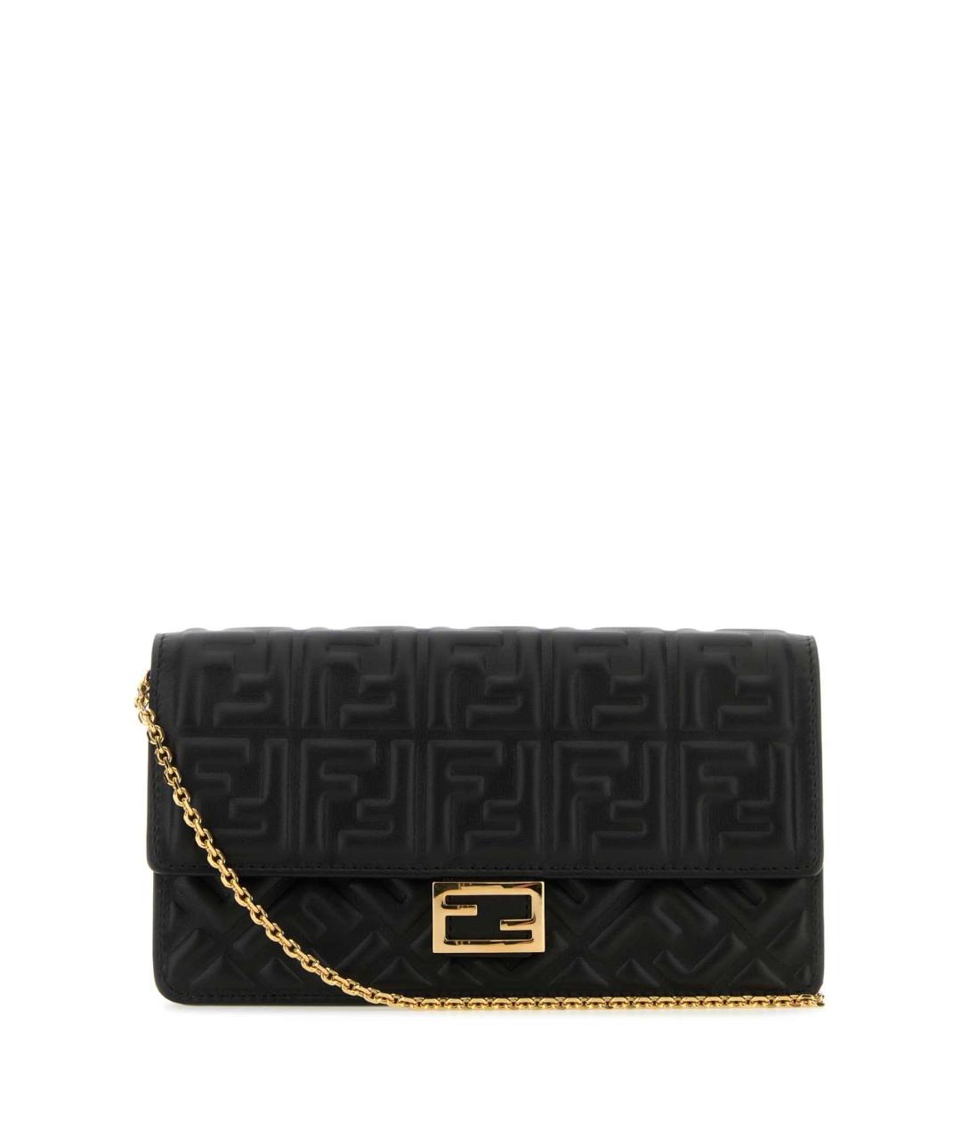 FENDI Черная кожаная сумка через плечо, фото 1
