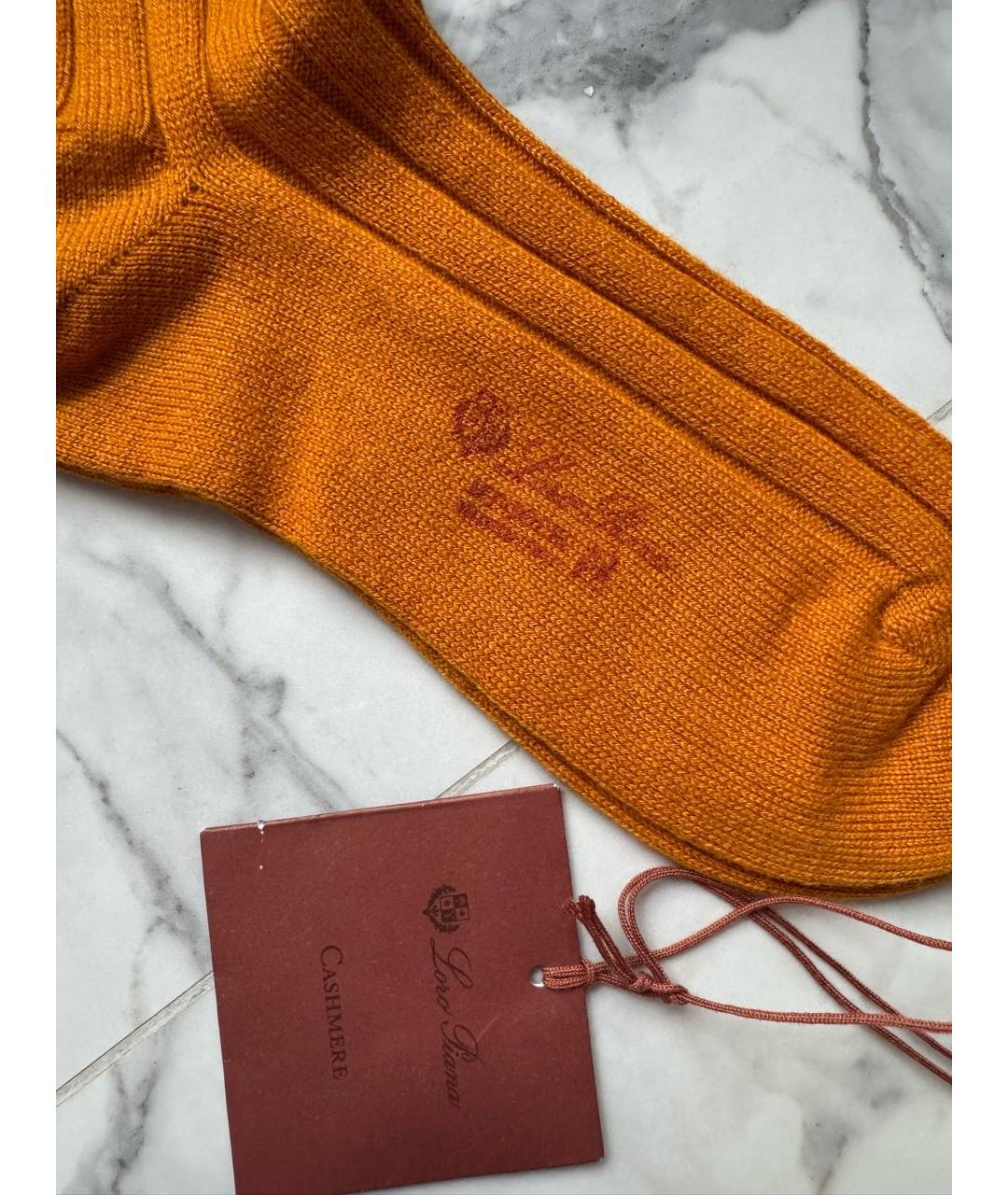 LORO PIANA Оранжевое носки, чулки и колготы, фото 2