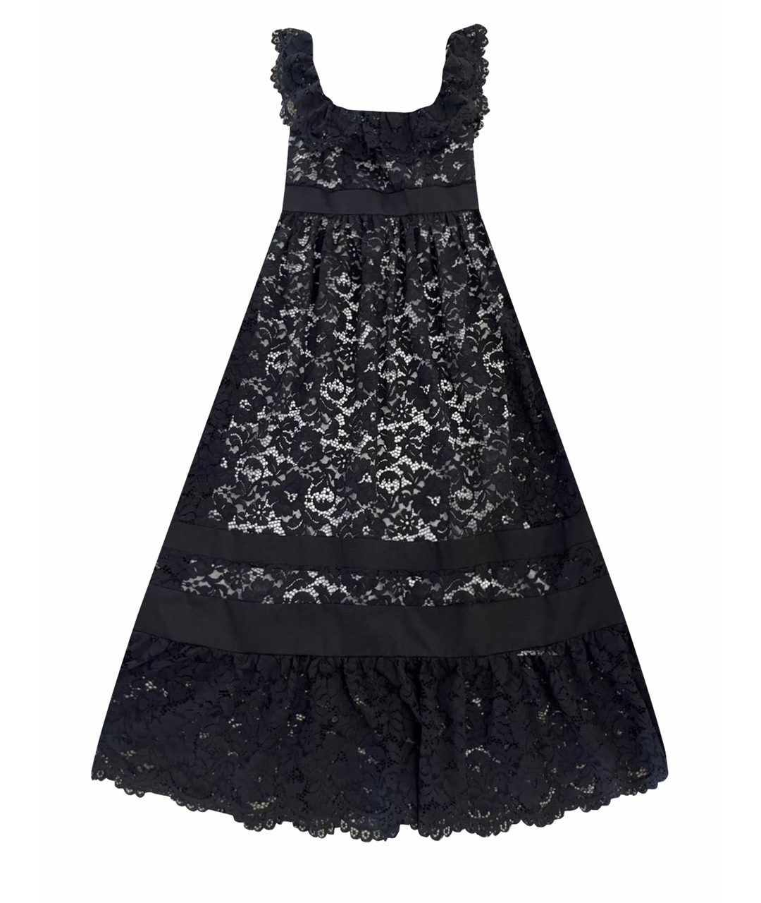 TWIN-SET Черное кружевное вечернее платье, фото 1