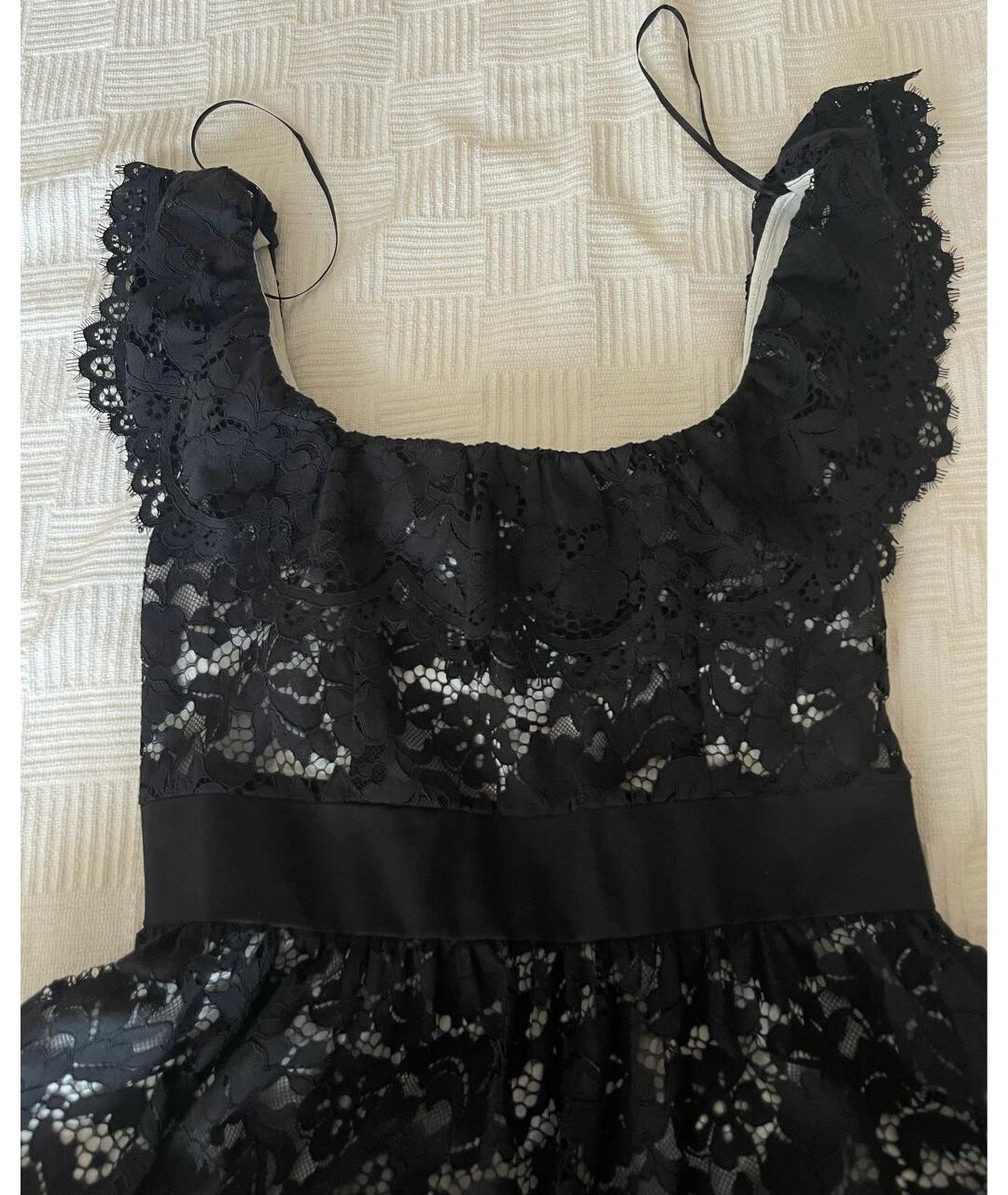 TWIN-SET Черное кружевное вечернее платье, фото 3
