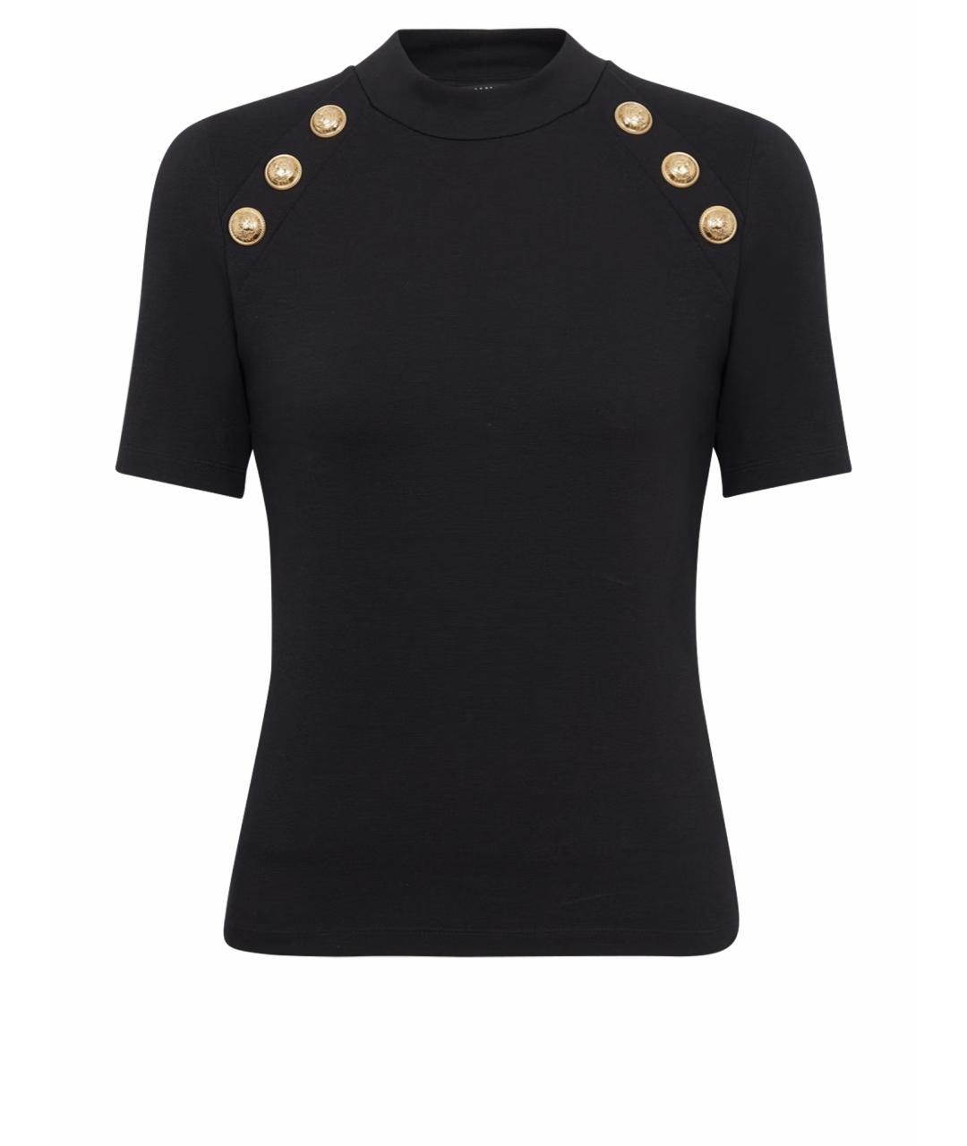 BALMAIN Черная хлопковая футболка, фото 1