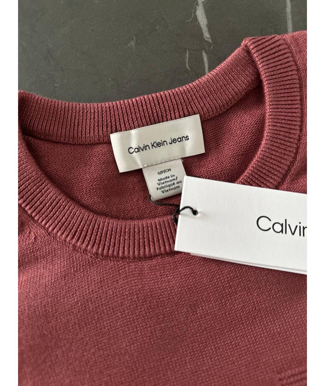 CALVIN KLEIN Бордовый хлопковый джемпер / свитер, фото 3