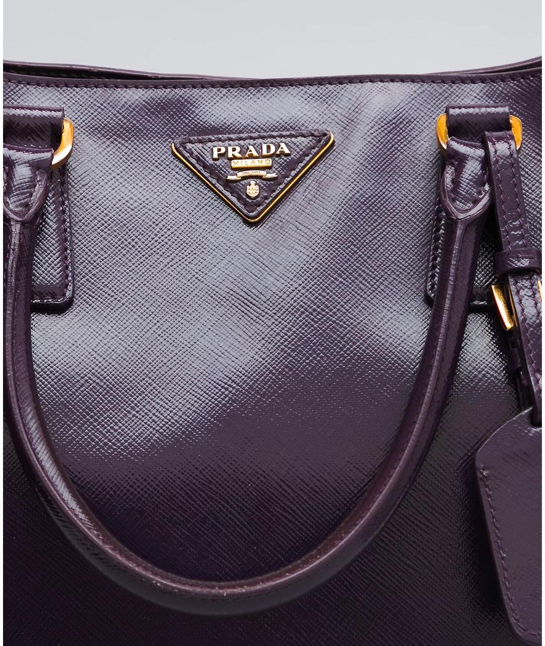 PRADA Фиолетовая кожаная сумка тоут, фото 4