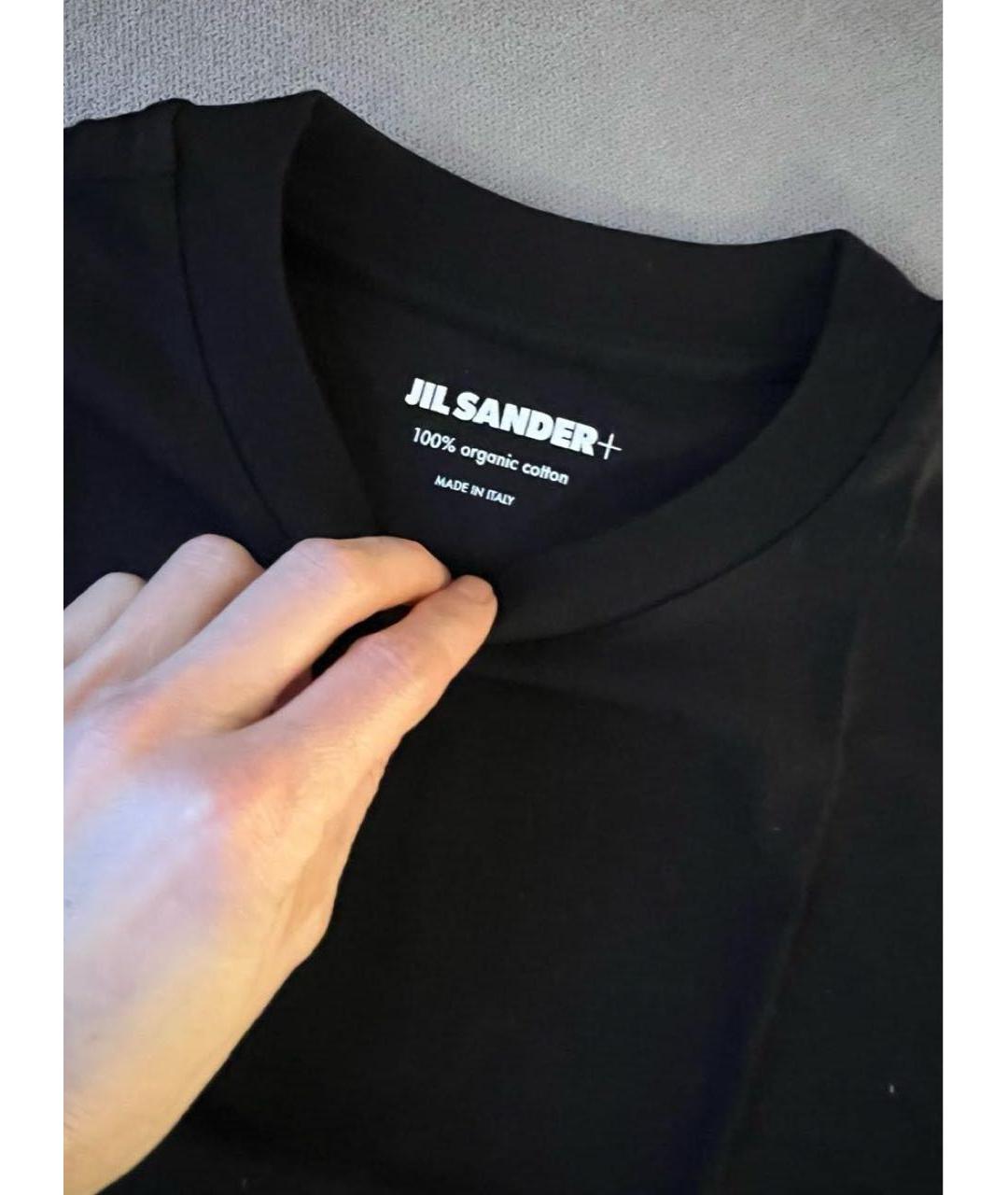 JIL SANDER Черная хлопковая футболка, фото 6