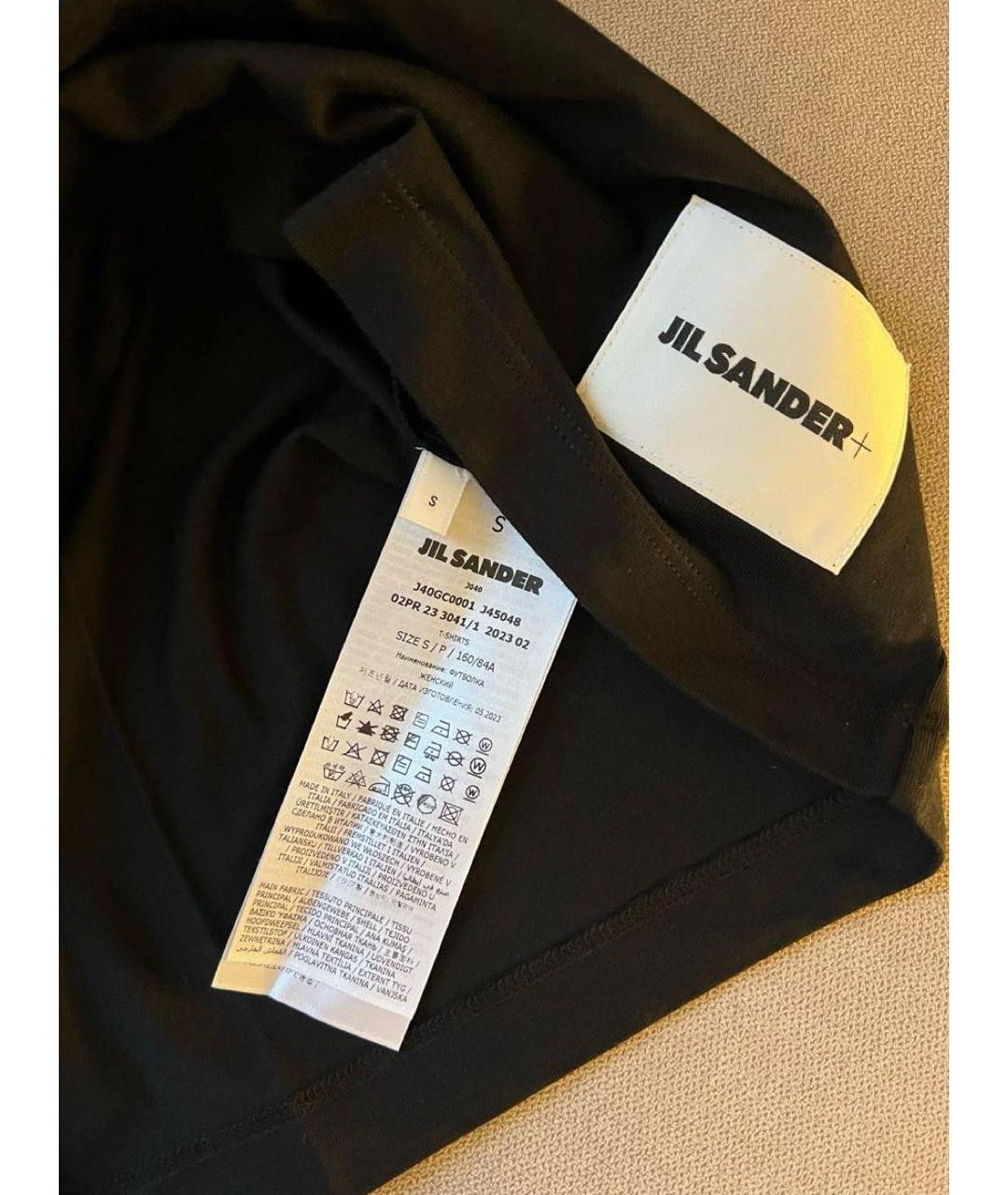 JIL SANDER Черная хлопковая футболка, фото 7