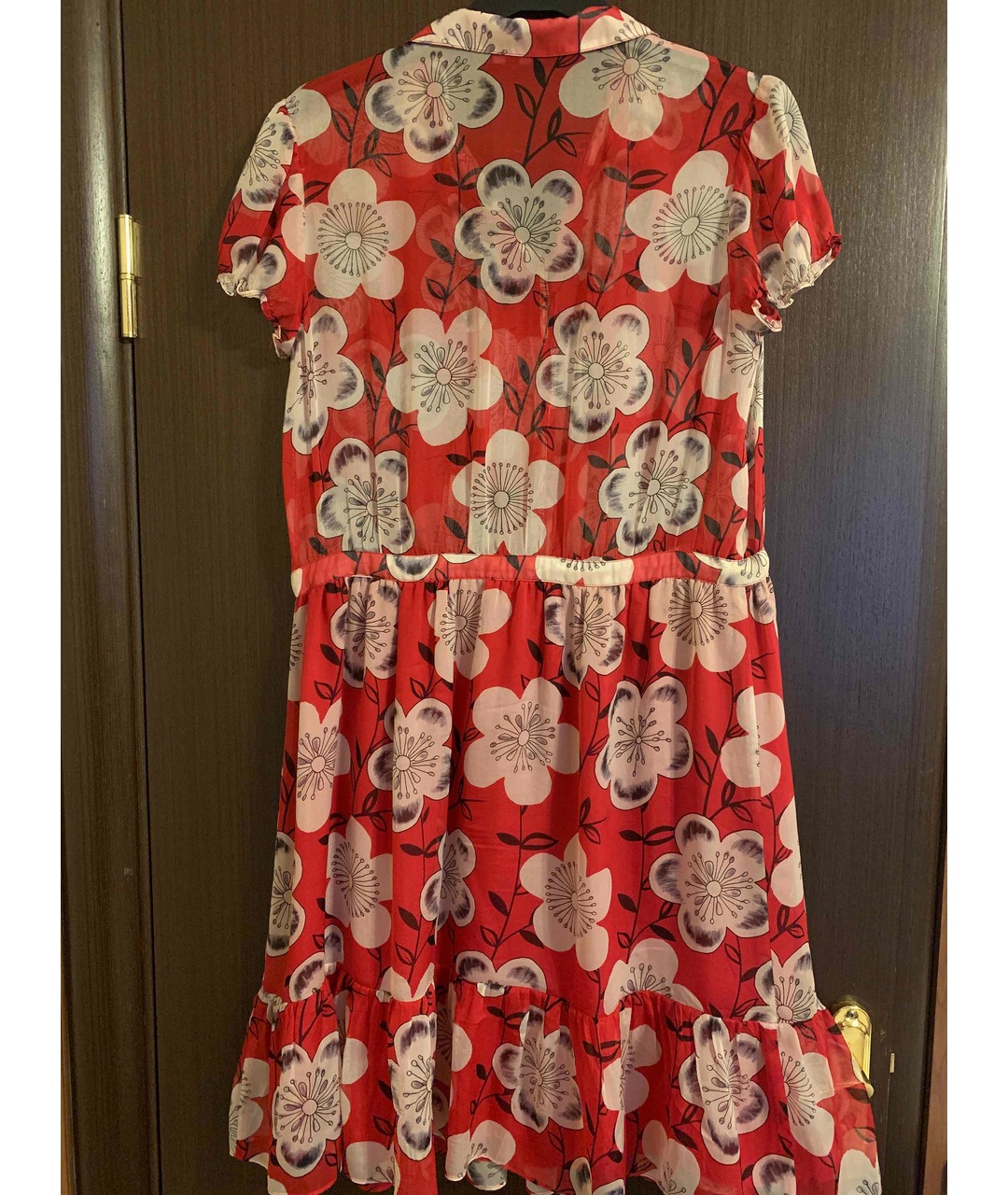 EMPORIO ARMANI Красное шелковое коктейльное платье, фото 2